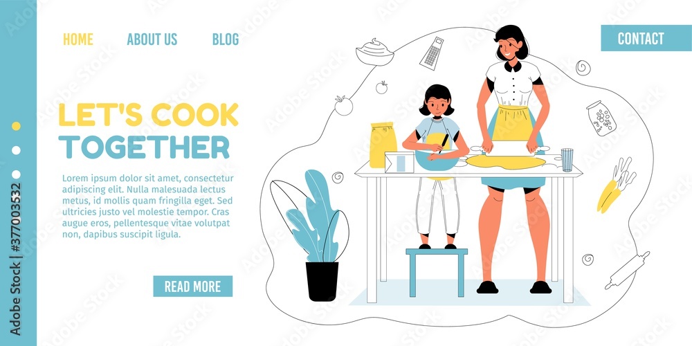 Mother daughter cooking together at home kitchen. Mom teaching cheerful girl child to bake cookies. Parent and child joint leisure. Happy childhood. Family bonding relationship. Landing page Mother daughter cooking together at home kitchen. Mom teaching cheerful girl child to bake cookies. Parent and child joint leisure. Happy childhood. Family bonding relationship. Landing page