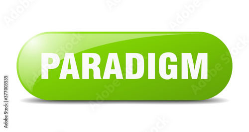 paradigm button. sticker. banner. rounded glass sign