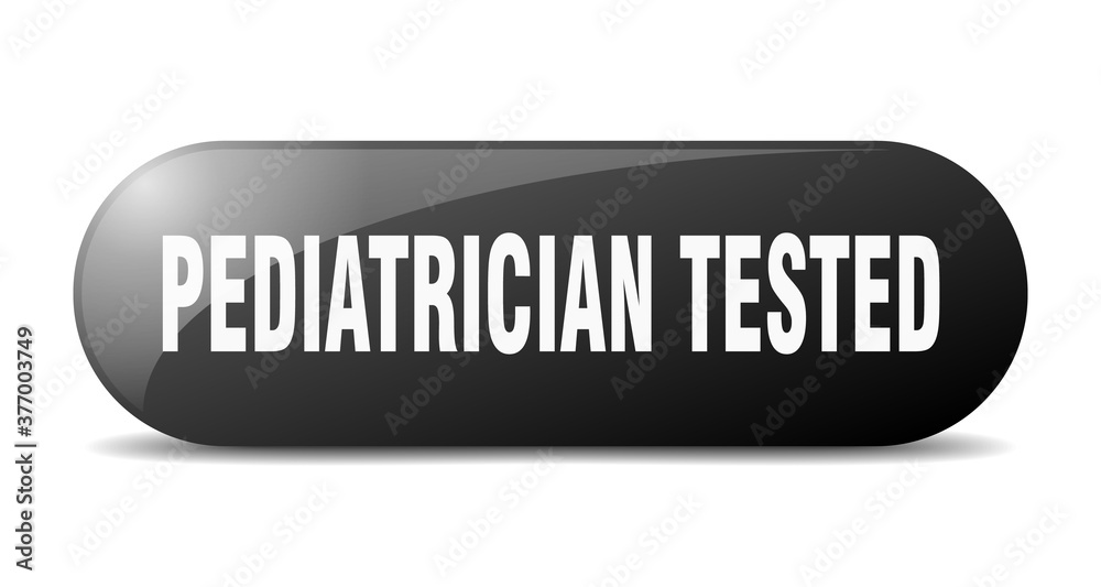 pediatrician tested button. sticker. banner. rounded glass sign