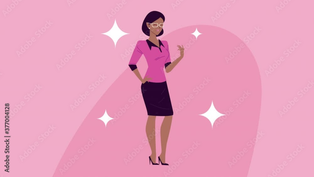 elegant afro businesswoman character animation elegant afro businesswoman character animation