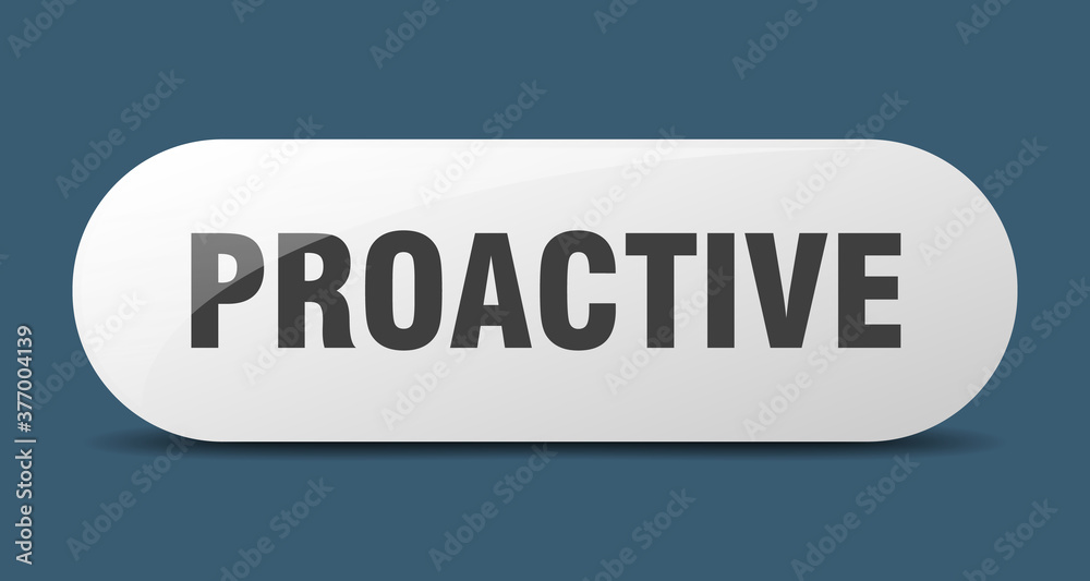 proactive button. sticker. banner. rounded glass sign