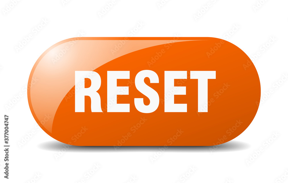 reset button. sticker. banner. rounded glass sign