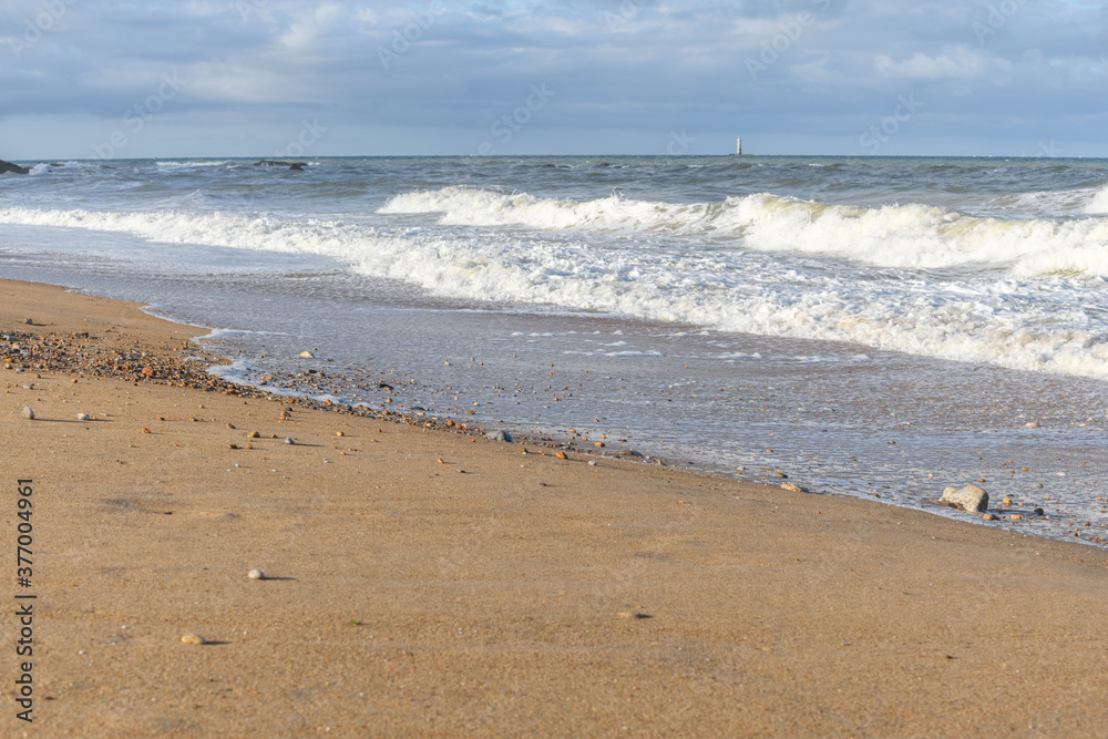 Sea wave in atlantic ocean at the Vendée coast