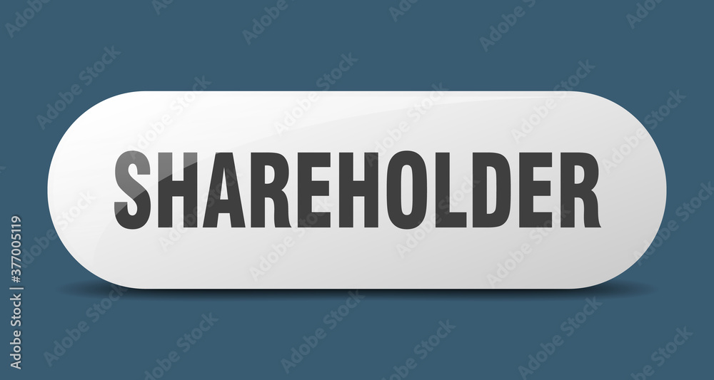 shareholder button. sticker. banner. rounded glass sign