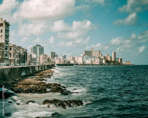 The iconic Malecon seawall of Havana, Cuba
