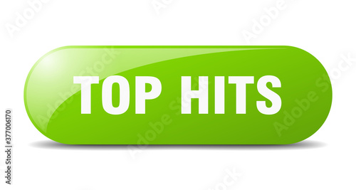 top hits button. sticker. banner. rounded glass sign