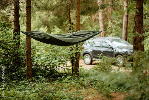 hammock for relaxing in the forest