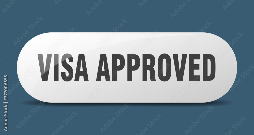visa approved button. sticker. banner. rounded glass sign visa approved button. sticker. banner. rounded glass sign