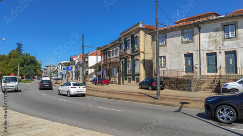 Porto / Portugal - August 25, 2020: The Passeio Alegre street at the Douro River Mouth (Foz do Douro).