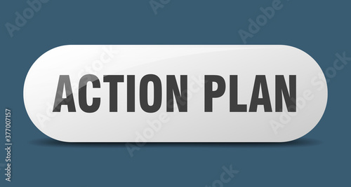 action plan button. sticker. banner. rounded glass sign