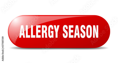 allergy season button. sticker. banner. rounded glass sign