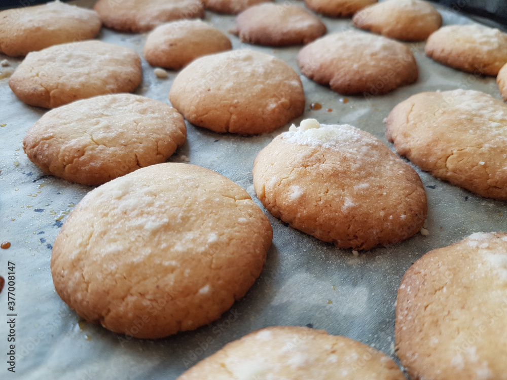 Fresh baked homemade brown gingersnap cookies for the Holidays
