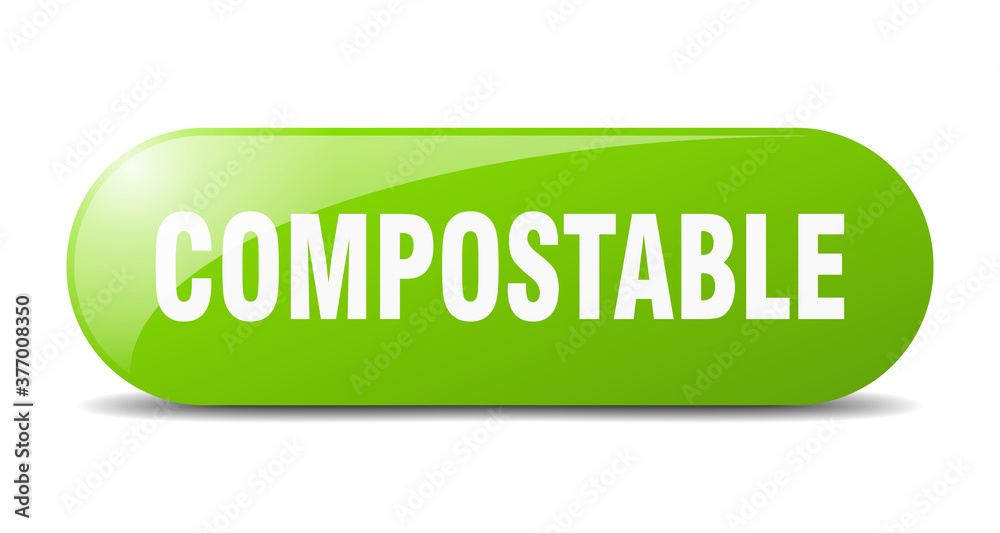compostable button. sticker. banner. rounded glass sign compostable button. sticker. banner. rounded glass sign