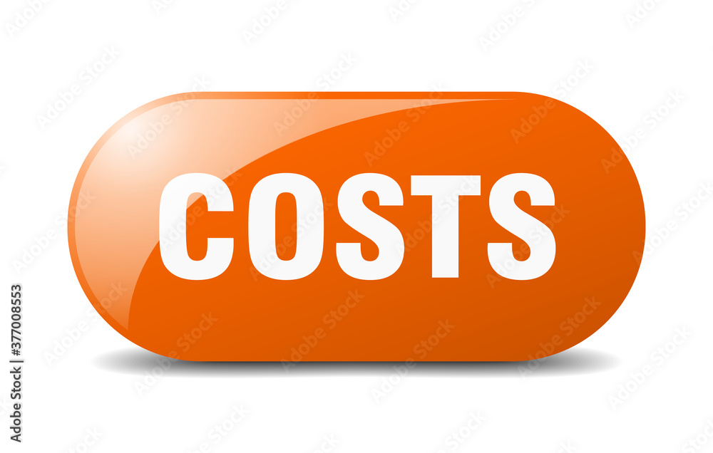 costs button. sticker. banner. rounded glass sign costs button. sticker. banner. rounded glass sign