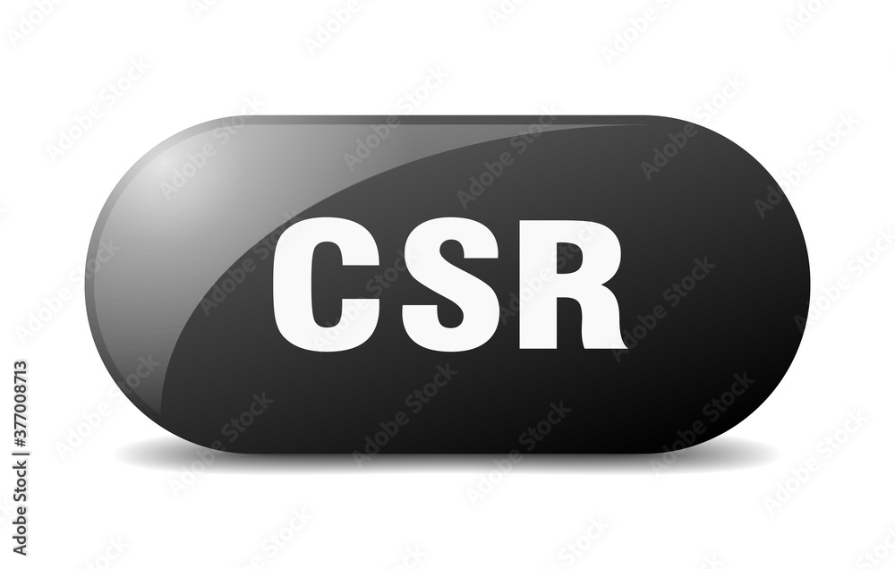 csr button. sticker. banner. rounded glass sign csr button. sticker. banner. rounded glass sign