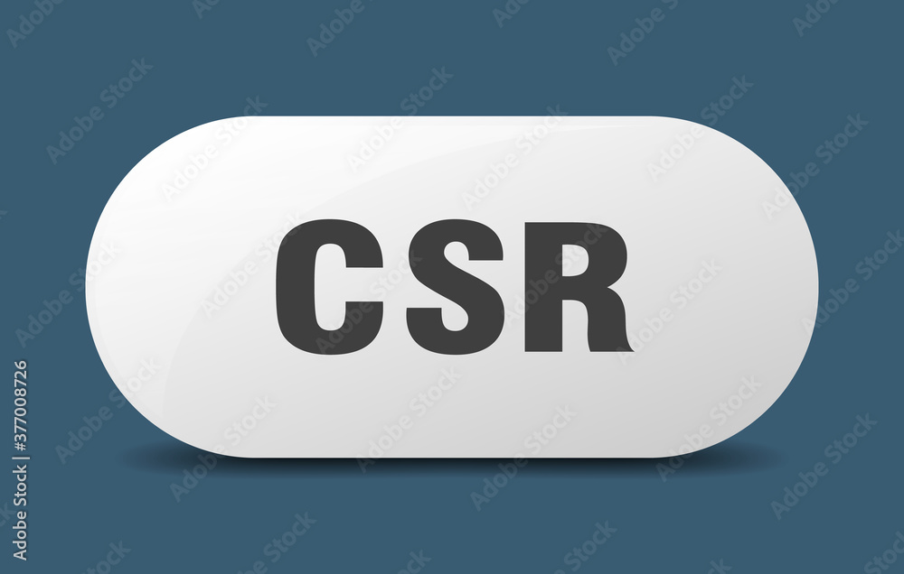 csr button. sticker. banner. rounded glass sign csr button. sticker. banner. rounded glass sign