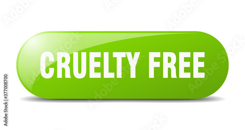 cruelty free button. sticker. banner. rounded glass sign