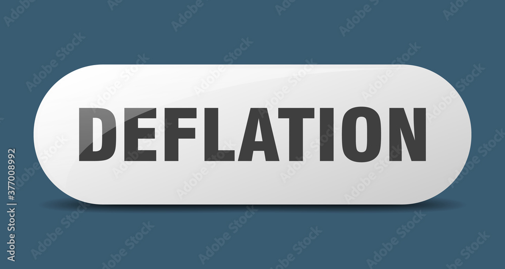 deflation button. sticker. banner. rounded glass sign