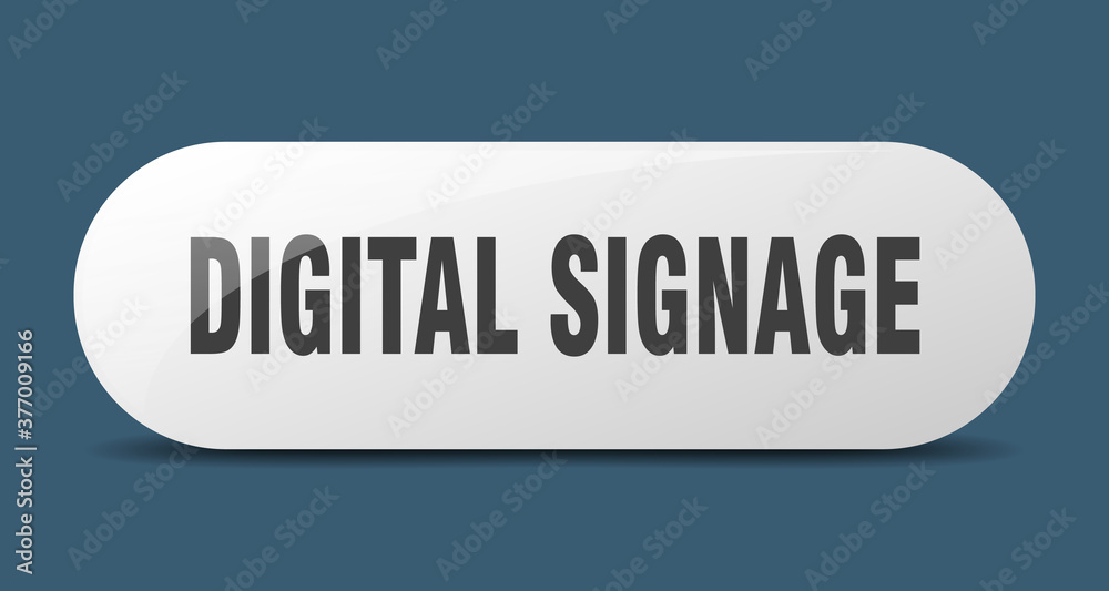 digital signage button. sticker. banner. rounded glass sign