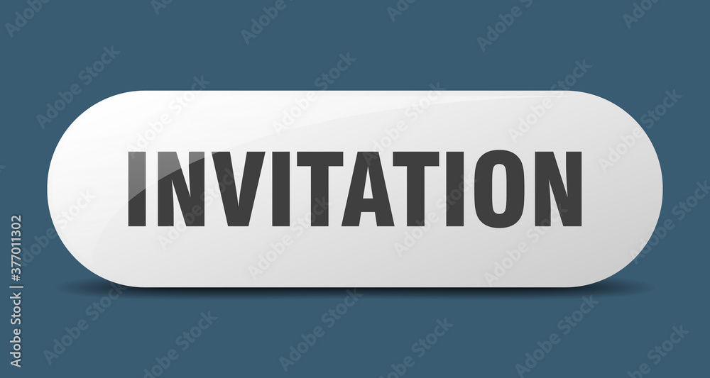 invitation button. sticker. banner. rounded glass sign