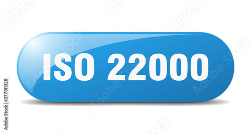 iso 22000 button. sticker. banner. rounded glass sign