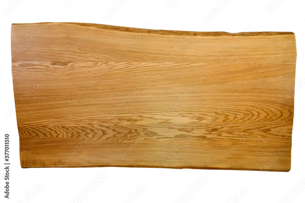 Natural wood table top plate, brown wood texture, dark wooden background.