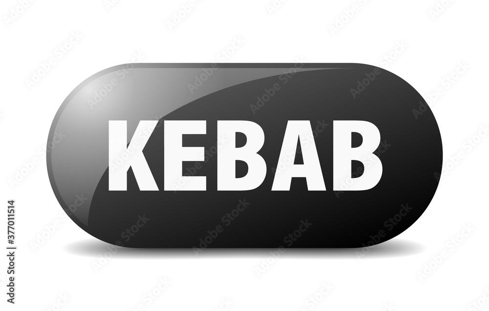 kebab button. sticker. banner. rounded glass sign kebab button. sticker. banner. rounded glass sign