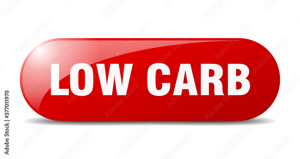 low carb button. sticker. banner. rounded glass sign low carb button. sticker. banner. rounded glass sign