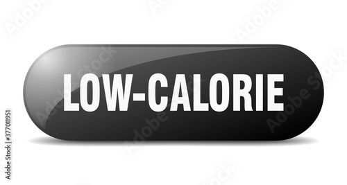 low-calorie button. sticker. banner. rounded glass sign