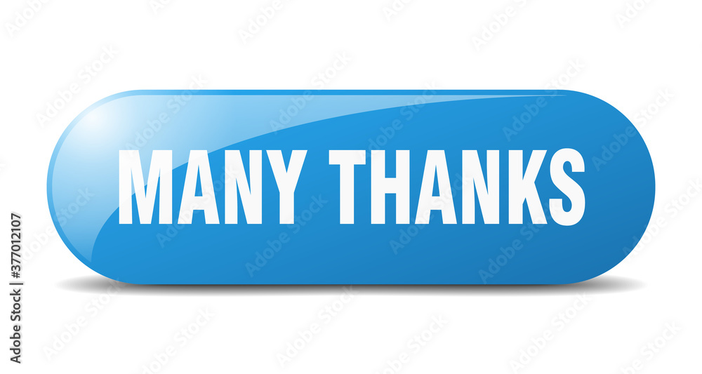 many thanks button. sticker. banner. rounded glass sign many thanks button. sticker. banner. rounded glass sign