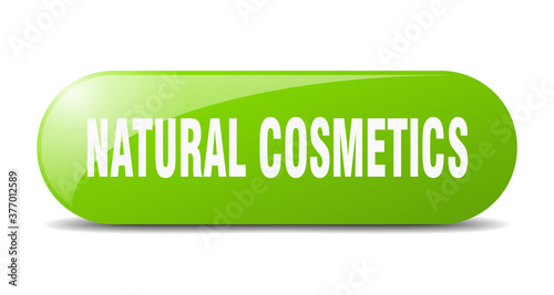 natural cosmetics button. sticker. banner. rounded glass sign