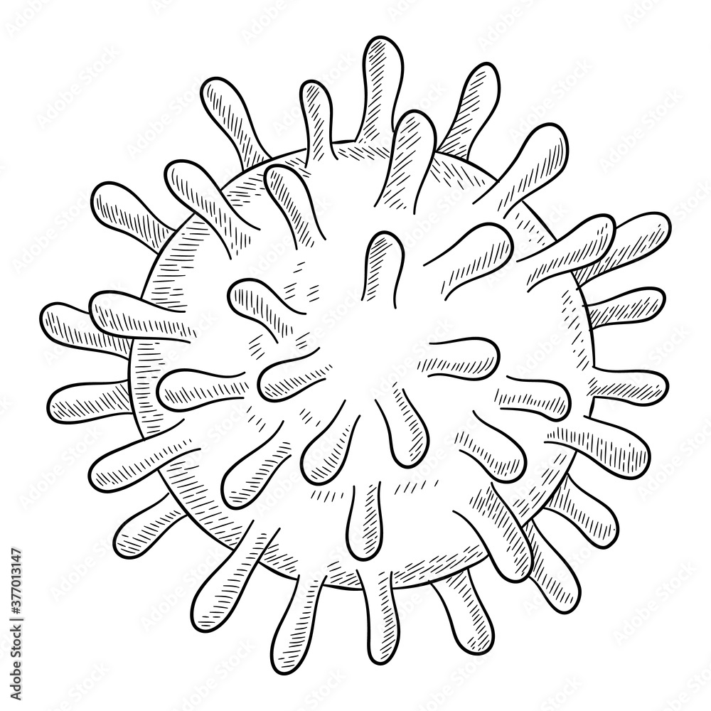 Corona virus icon. Outline hand drawn corona virus vector icon for web design isolated on white background Corona virus icon. Outline hand drawn corona virus vector icon for web design isolated on white background