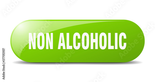 non alcoholic button. sticker. banner. rounded glass sign
