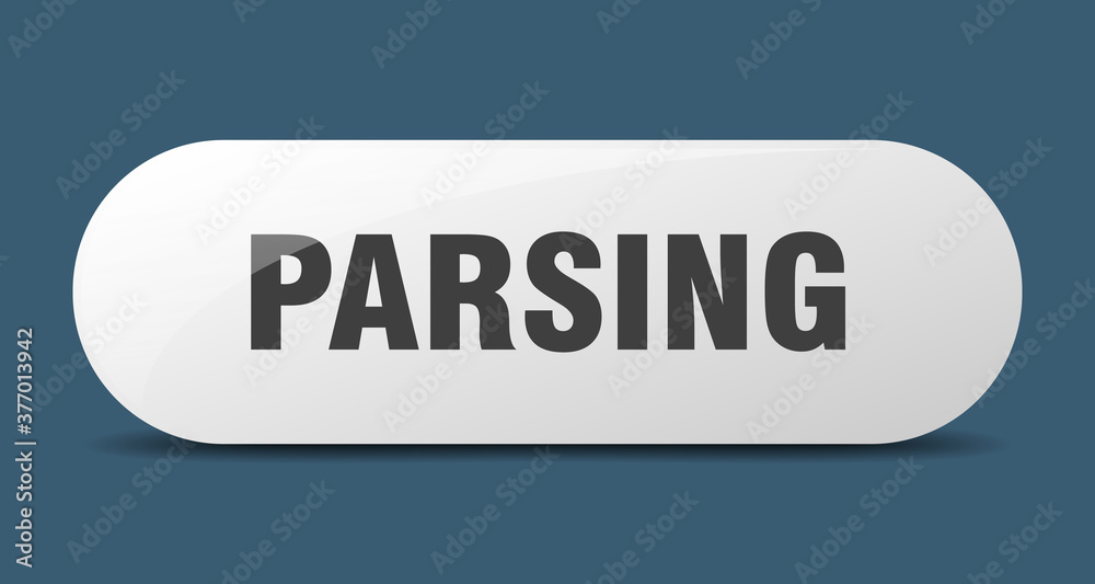 parsing button. sticker. banner. rounded glass sign parsing button. sticker. banner. rounded glass sign