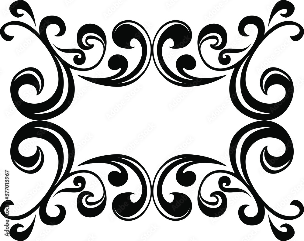 Vector Design of Black Leaf Ornaments with Nature Theme Vector Design of Black Leaf Ornaments with Nature Theme