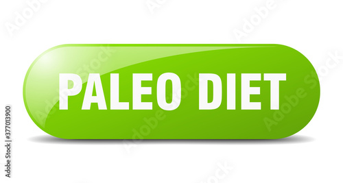 paleo diet button. sticker. banner. rounded glass sign