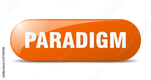 paradigm button. sticker. banner. rounded glass sign