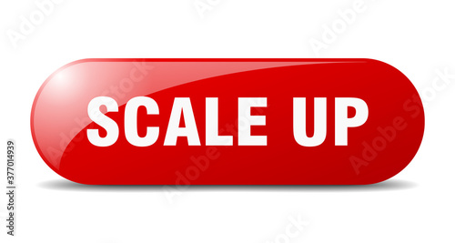 scale up button. sticker. banner. rounded glass sign
