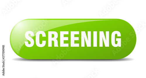 screening button. sticker. banner. rounded glass sign