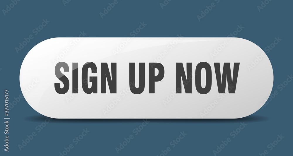 sign up now button. sticker. banner. rounded glass sign