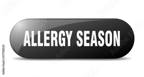 allergy season button. sticker. banner. rounded glass sign