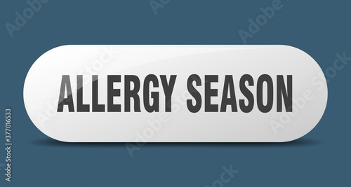 allergy season button. sticker. banner. rounded glass sign