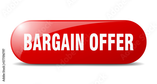 bargain offer button. sticker. banner. rounded glass sign
