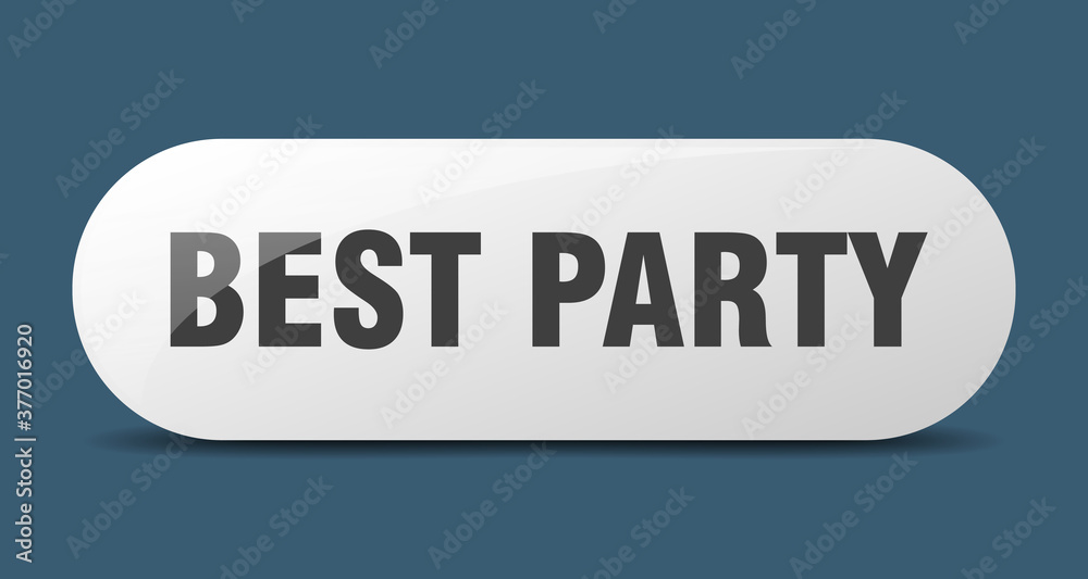 best party button. sticker. banner. rounded glass sign best party button. sticker. banner. rounded glass sign