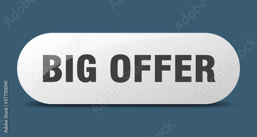 big offer button. sticker. banner. rounded glass sign