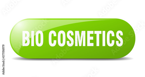 bio cosmetics button. sticker. banner. rounded glass sign