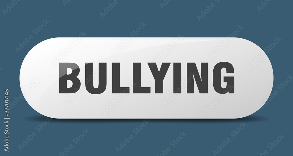bullying button. sticker. banner. rounded glass sign