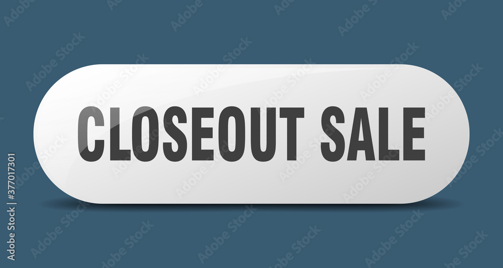 closeout sale button. sticker. banner. rounded glass sign