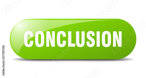 conclusion button. sticker. banner. rounded glass sign