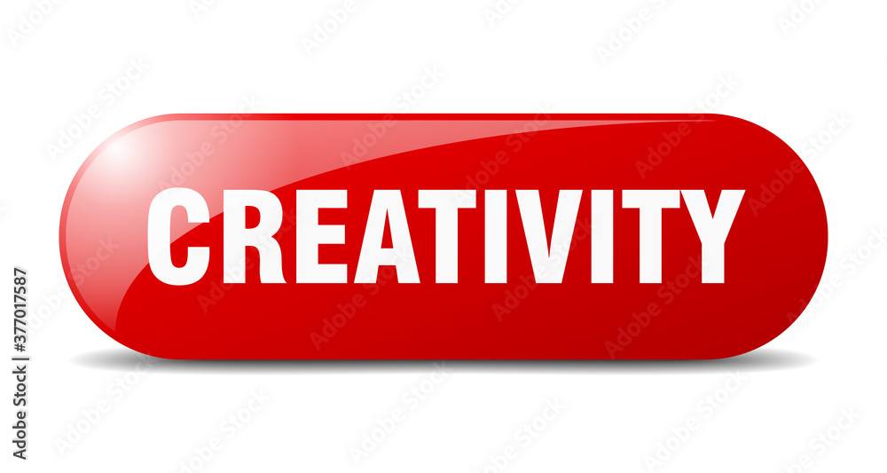 creativity button. sticker. banner. rounded glass sign creativity button. sticker. banner. rounded glass sign